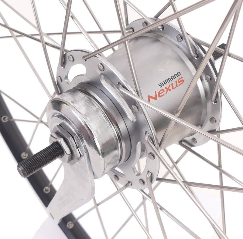 Load image into Gallery viewer, Shimano achterwiel 28 622 x 19c ryde zac19 velg met nexus 7 remnaaf - zwart zilver
