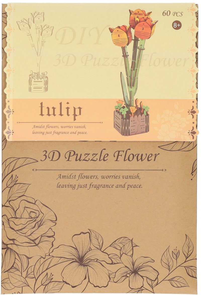 Afbeelding laden in galerijviewer, Lobbes speelgoed bv lobbes houten bouwpakket tulpen 3d - creatief speelgoed 60dlg.