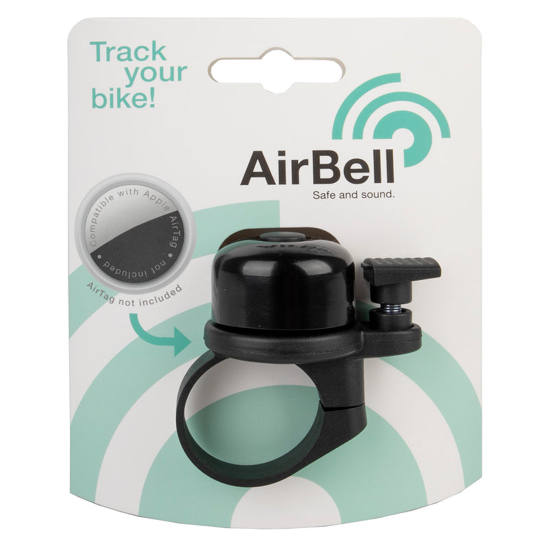 Load image into Gallery viewer, AirBell Fietsbel met Airtag houder ø31.8mm zwart
