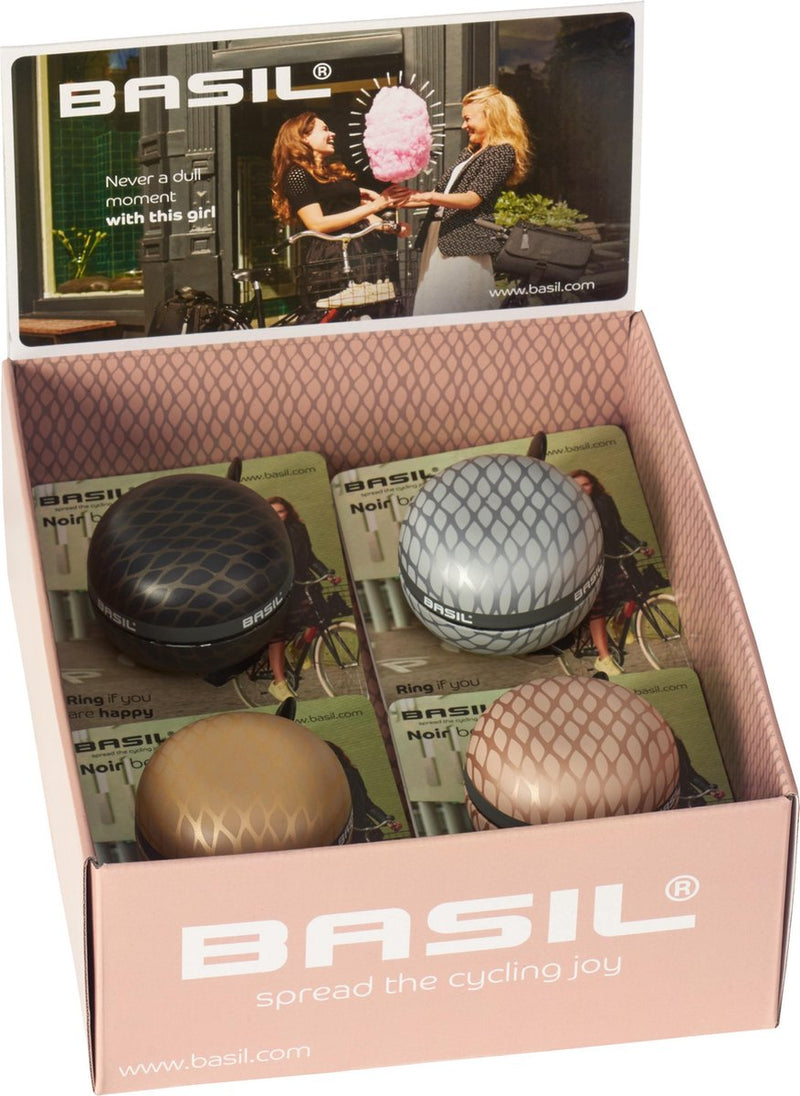 Load image into Gallery viewer, Display met 4 Basil Noir Bell fietsbellen