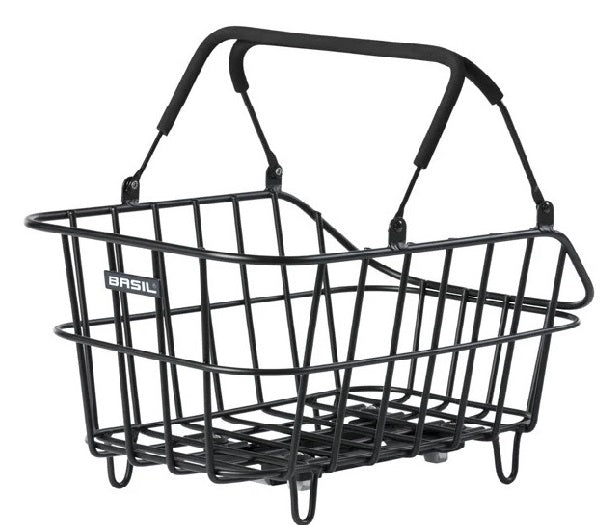 Load image into Gallery viewer, Basil fietsmand cento alu met mik bevestiging 14 liter 39 x 24 x 15 - zwart