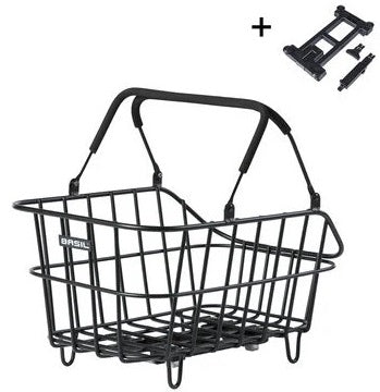 Load image into Gallery viewer, Basil fietsmand cento alu met mik bevestiging 14 liter 39 x 24 x 15 - zwart