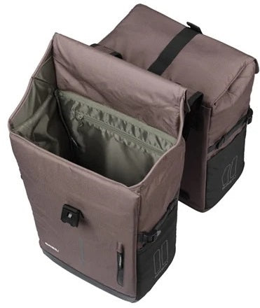 Load image into Gallery viewer, Basil dubbele fietstas move mik 30 liter 16 x 27 x 38 cm - bruin