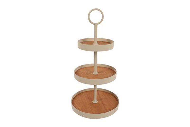 Load image into Gallery viewer, Countryfield etagere deane 3-laags m crã¨me metaal 30x30x58,5cm