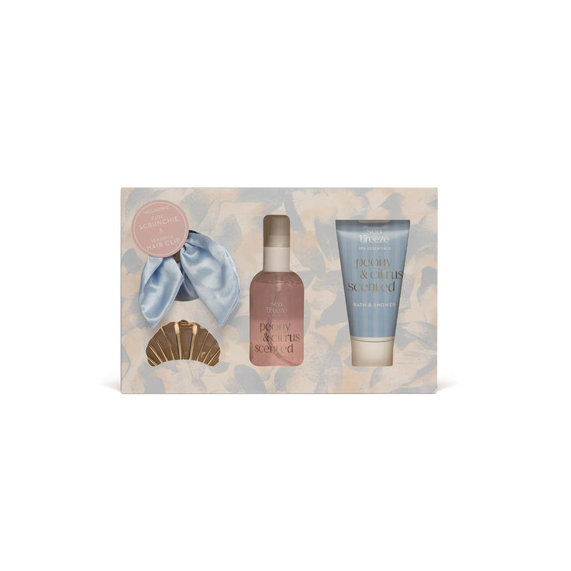 Afbeelding laden in galerijviewer, Source balance bad giftset sea breeze geschenkset met haar accessoires bodymist 100mlbad douche gel 75ml