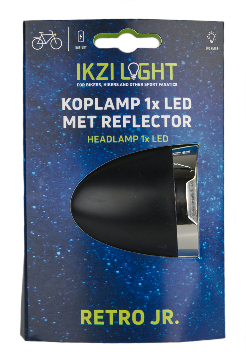 Load image into Gallery viewer, Ikzi koplamp retro jr 1x led - zwart