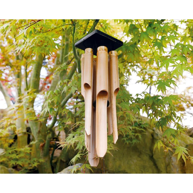 Load image into Gallery viewer, Decoris windgong hout bamboe l13-h85cm