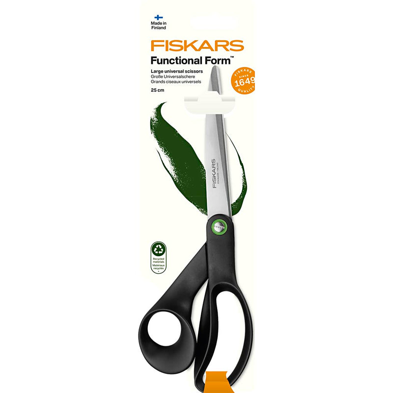 Afbeelding laden in galerijviewer, Fiskars https: www.cchobby.nl -universele-scharen-l-24-cm-rechtshandig-zwart-1-stuk
