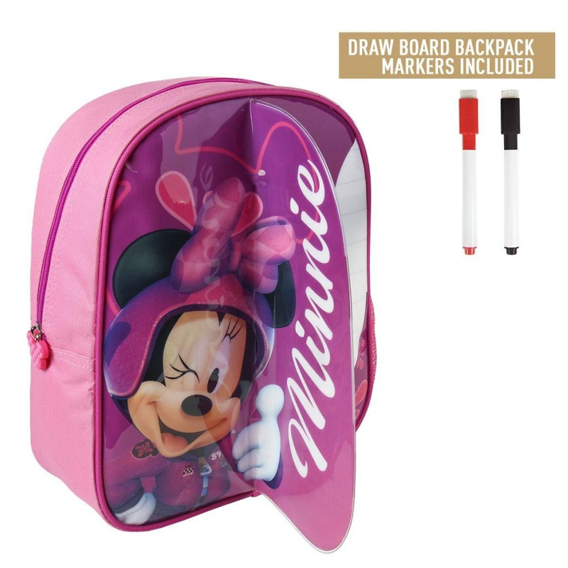 Load image into Gallery viewer, Cerda disney minnie mouse rugzak met schrijfgedeelte + 2 markers 25x31x10 cm roze