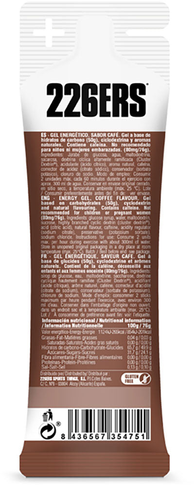 Load image into Gallery viewer, 226ers high energy 80mg caffeine espresso coffee gel 76g