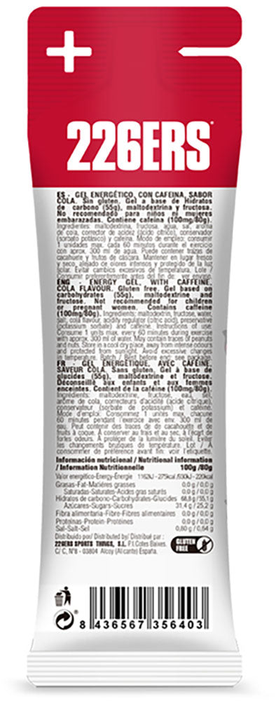 Load image into Gallery viewer, 226ers high fructose 100mg caffeine cola gel 80g