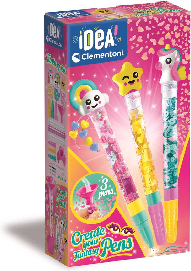 Load image into Gallery viewer, Clementoni idea - glitterpennen - knutselpakket vol accessoires - het creatieve cadeautje - glitterpennen maken - vanaf 6 jaar