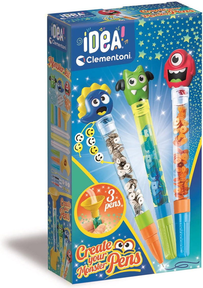 Afbeelding laden in galerijviewer, Clementoni idea - glitterpennen - knutselpakket vol accessoires - het creatieve cadeautje - glitterpennen maken - vanaf 6 jaar