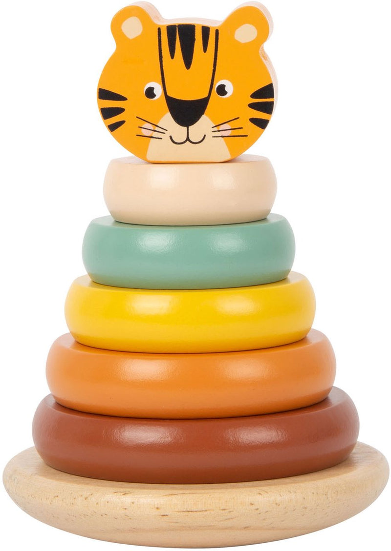Afbeelding laden in galerijviewer, Small foot - houten stapeltoren safari tijger, 7dlg.