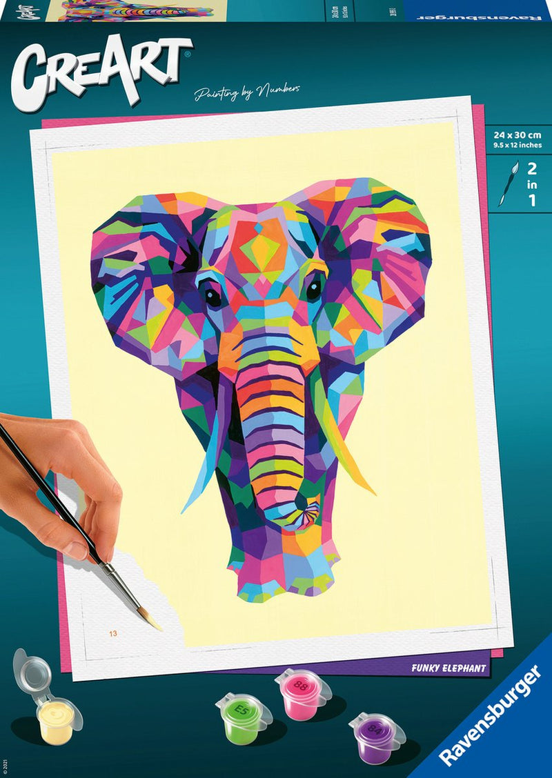 Afbeelding laden in galerijviewer, Ravensburger schilderen op nummer voor volwassenen - creart elephant - 12+ jaar