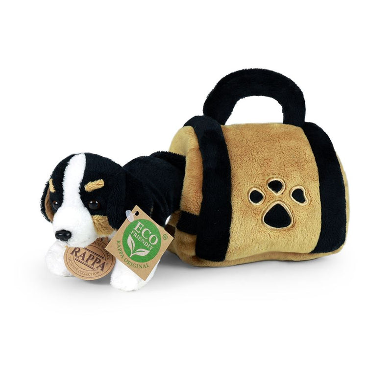 Load image into Gallery viewer, Pluche berner hond met krat 15 cm eco-vr