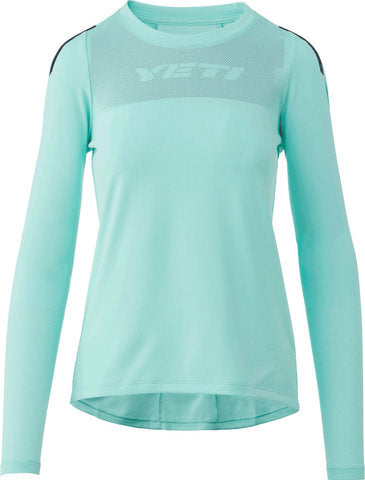Load image into Gallery viewer, Yeti cycles turq air women’s l s jersey