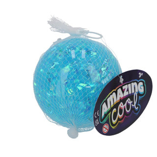 Afbeelding laden in galerijviewer, Amazing cool stuiterbal glitter met lampje 10 cm assorti | 6 stuks