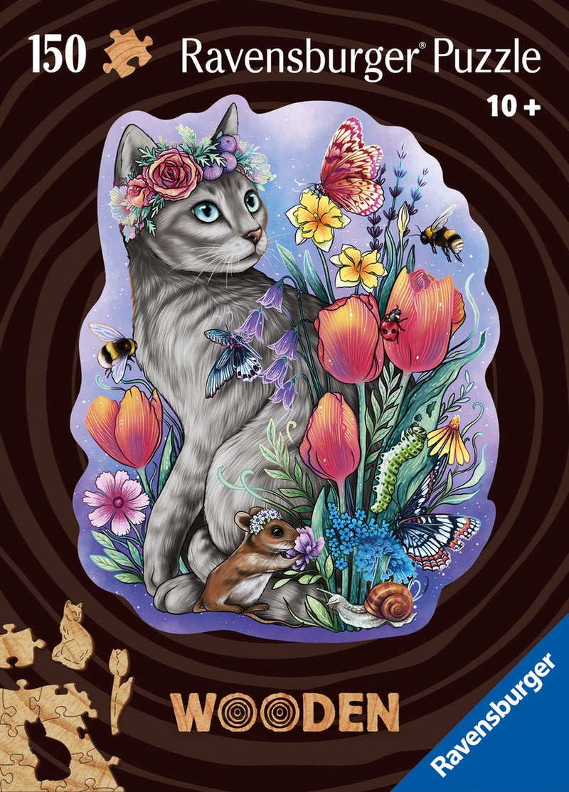 Load image into Gallery viewer, Ravensburger houten puzzel lovely cat - legpuzzel - 150 stukjes