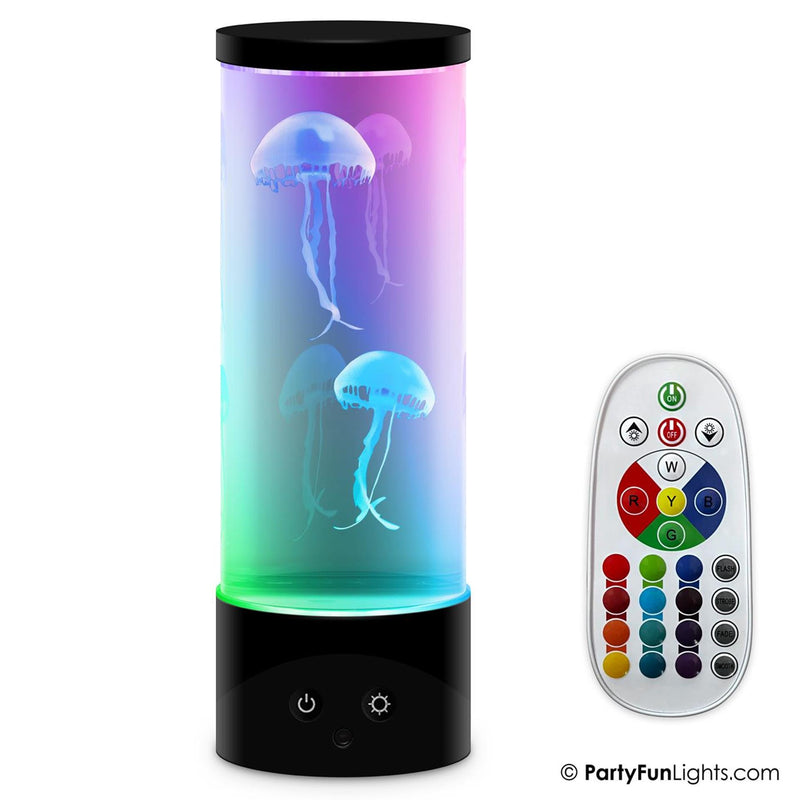 Afbeelding laden in galerijviewer, Partyfun lights partyfunlights - jellyfish aquarium lamp - 2 kwallen - meerdere kleuren - afstandsbediening - nachtlampje kinderen - batterij en usb