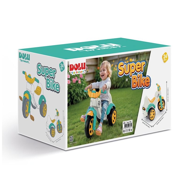Afbeelding laden in galerijviewer, Dolu super-bike driewieler wit blauw geel