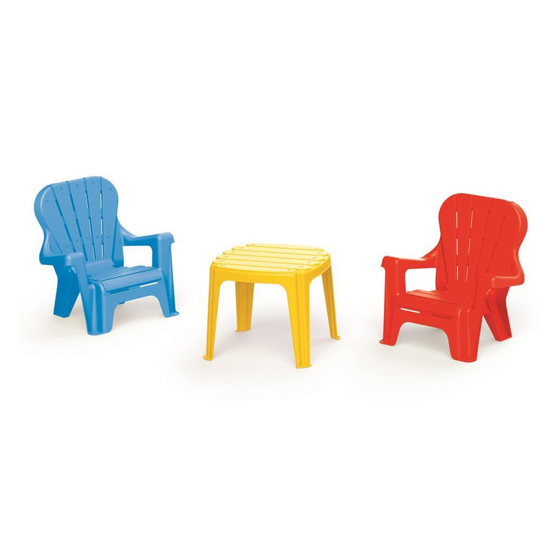 Load image into Gallery viewer, Dolu tafel met 2 stoelen blauw rood geel