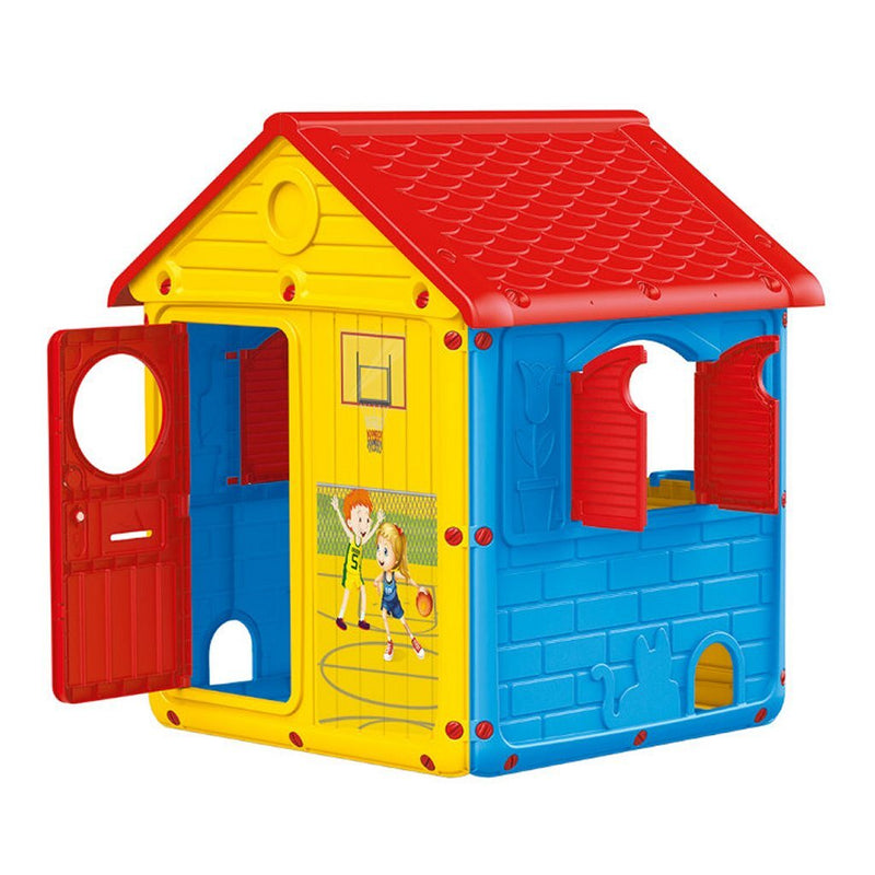 Afbeelding laden in galerijviewer, Dolu Dolu Speelhuis 132x104x104 cm Rood Geel Blauw