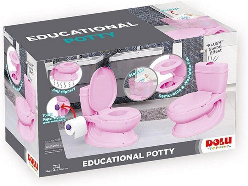 Load image into Gallery viewer, Dolu Dolu Educatief Kinder Toilet met Geluid Roze