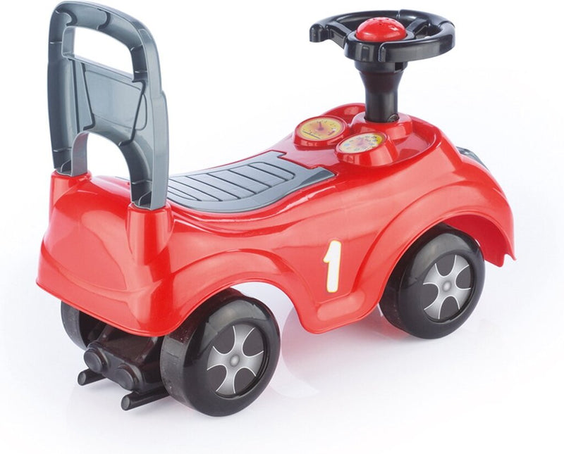 Load image into Gallery viewer, Dolu loopauto met toeter rood zwart 47x37x20.5cm