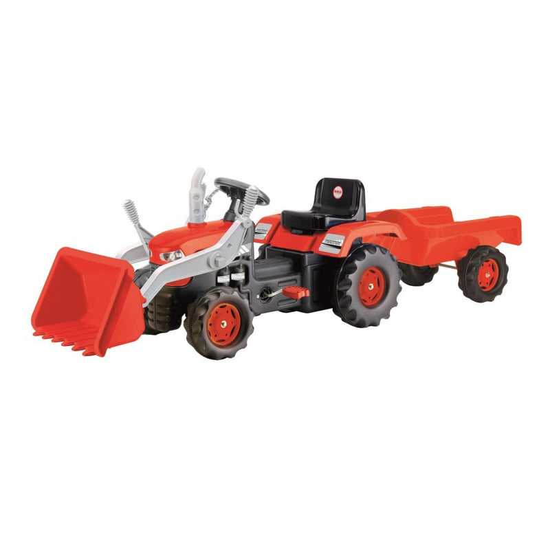 Load image into Gallery viewer, Dolu traptractor met aanhanger en lader rood zwart