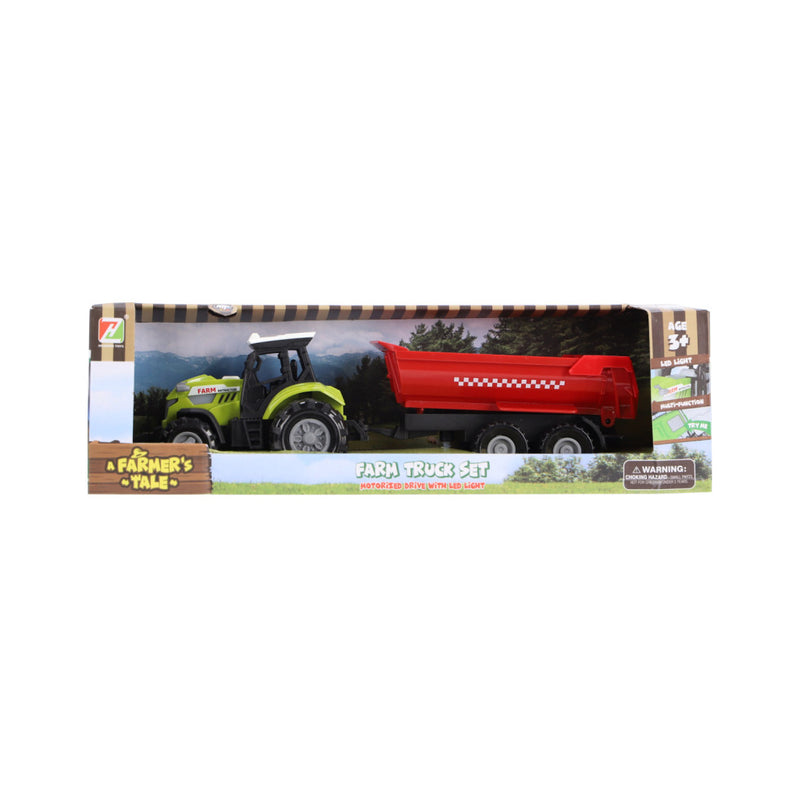 Load image into Gallery viewer, Overige Merken Tractor met Rode Aanhanger + Licht en Geluid