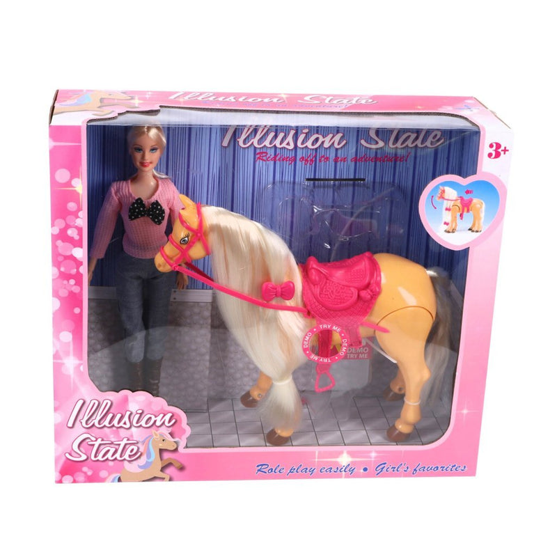Load image into Gallery viewer, Overige merken pop met echt lopend paard speelset