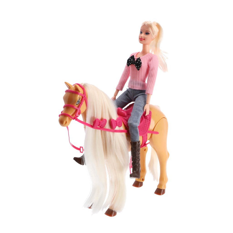 Load image into Gallery viewer, Overige merken pop met echt lopend paard speelset