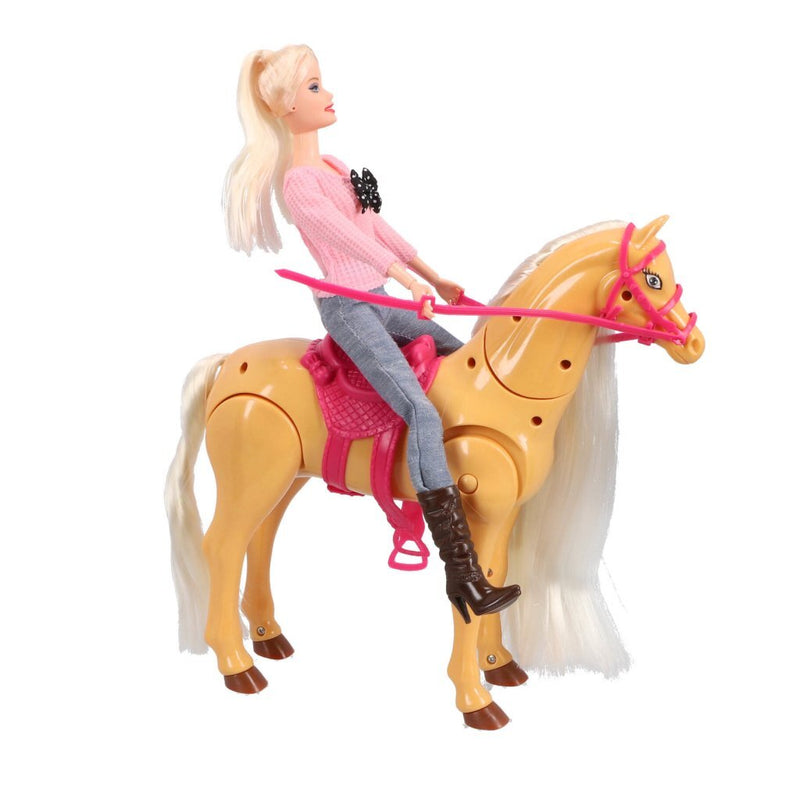 Load image into Gallery viewer, Overige merken pop met echt lopend paard speelset