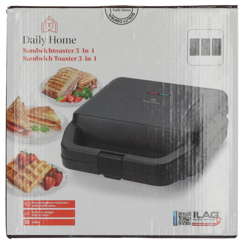 Load image into Gallery viewer, Daily home tosti wafelijzer set zwart