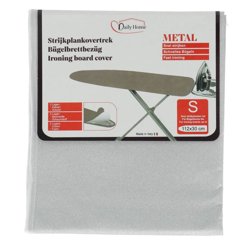 Load image into Gallery viewer, Daily home strijkhoes metal s 112x30 cm grijs katoen schuim