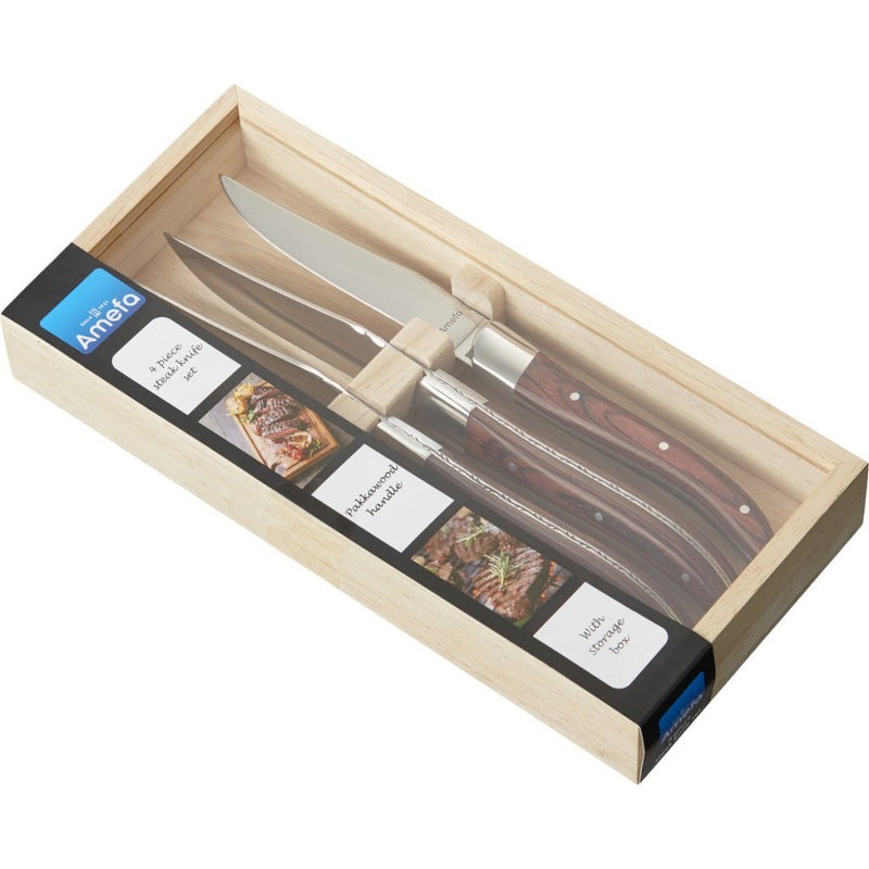 Load image into Gallery viewer, Amefa royal steak steakmessen 4 stuks maroon brown