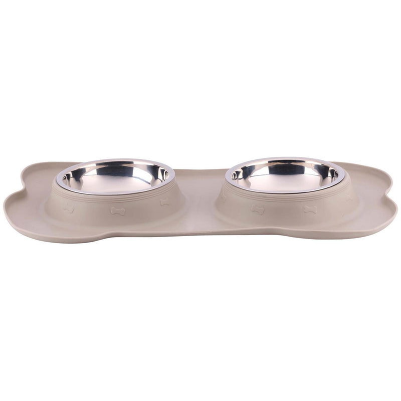 Load image into Gallery viewer, Pet voerbak met mat en stalen bak 45x27x4,2cm