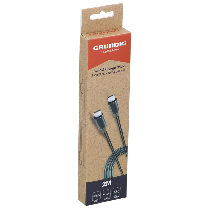 Load image into Gallery viewer, Grundig synchroniseer- en oplaadkabel usb-c naar usb-c 2 meter