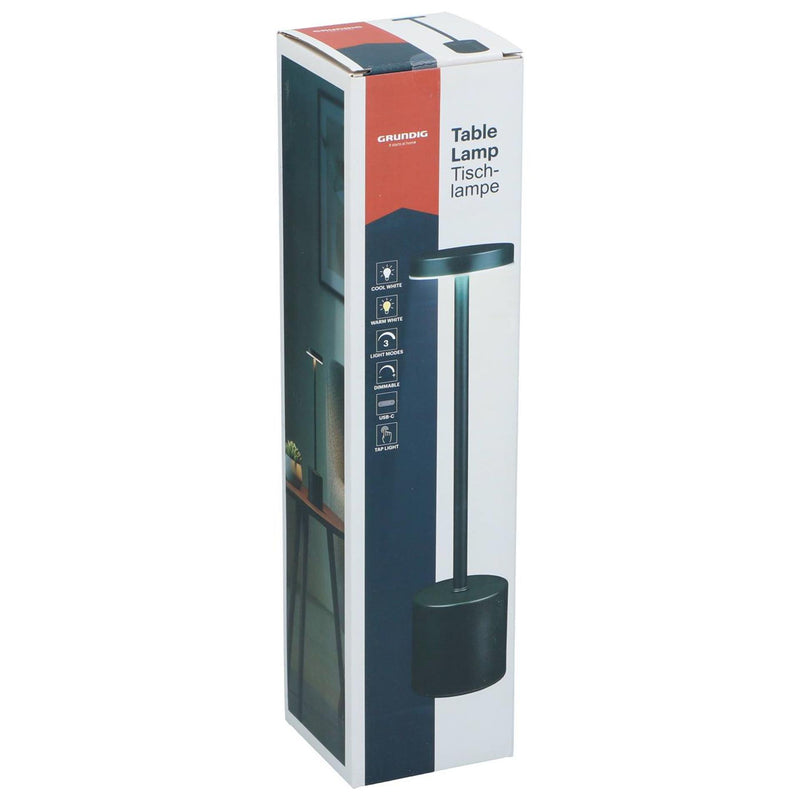 Load image into Gallery viewer, Grundig tafellamp modern zwart usb-c oplaadbaar 8x34,5cm