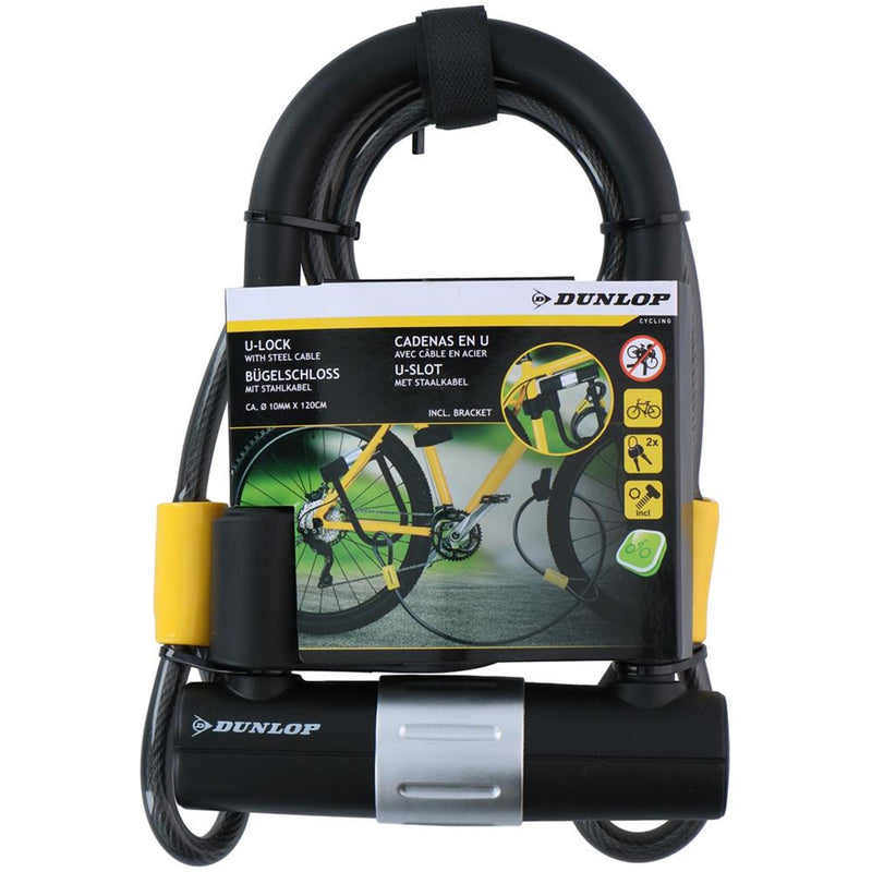 Afbeelding laden in galerijviewer, Dunlop frame u-slot met kabel en houder