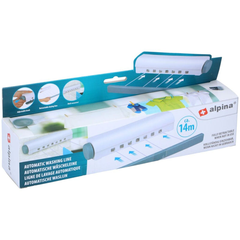 Load image into Gallery viewer, Alpina automatisch waslijn 14 m wit grijs