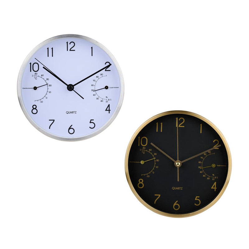 Load image into Gallery viewer, Tafelklok ø15cm wit-zilver of zwart-goud