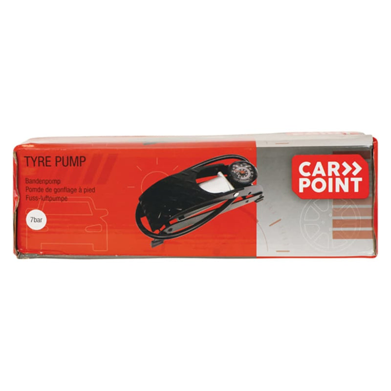 Load image into Gallery viewer, Carpoint Voetpomp met manometer 4 bar staal zwart
