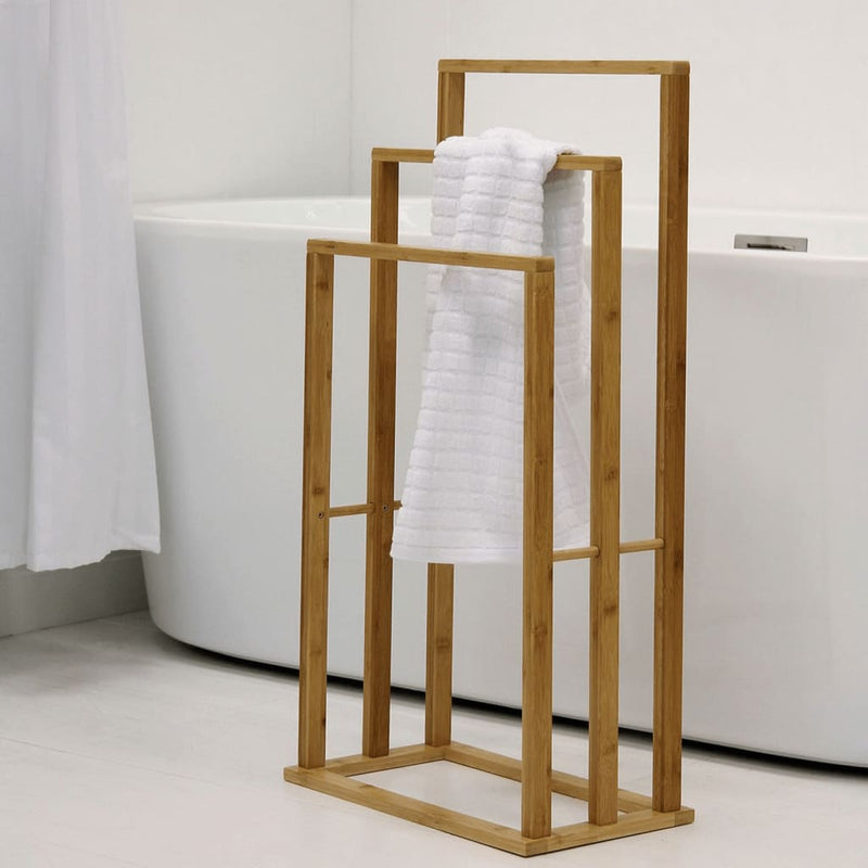 Load image into Gallery viewer, Bathroom Solutions Bathroom Solutions Handdoekenrek met 3 stangen bamboe