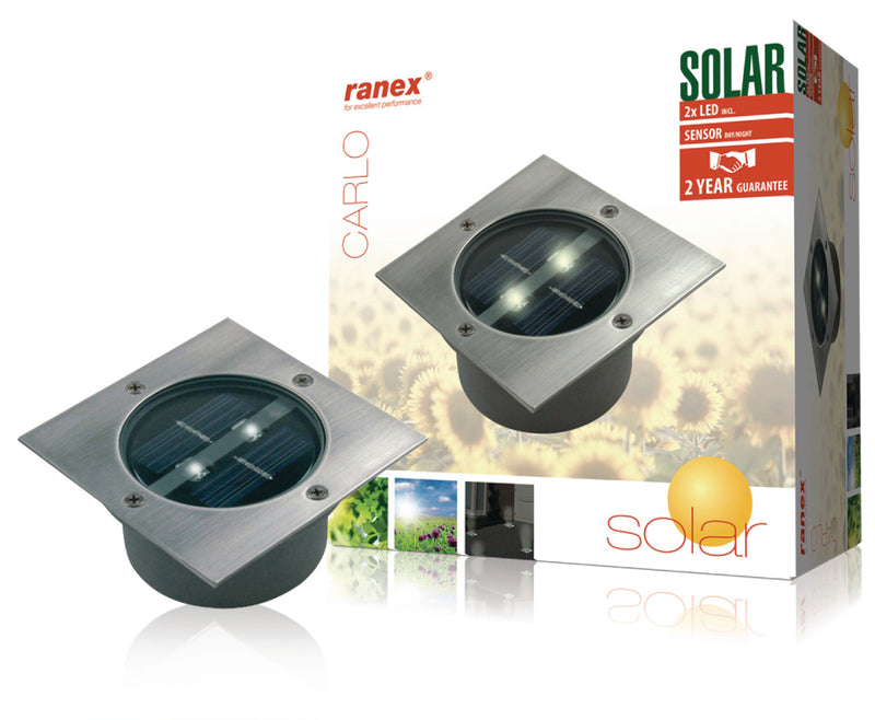 Load image into Gallery viewer, Ranex Ranex Ra-5000198 Vierkante Led Grondspot Geborsteld Rvs Glas (5000.198)