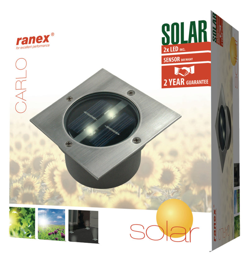 Load image into Gallery viewer, Ranex Ranex Ra-5000198 Vierkante Led Grondspot Geborsteld Rvs Glas (5000.198)