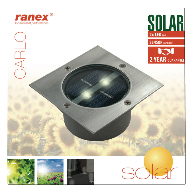 Load image into Gallery viewer, Ranex Ranex Ra-5000198 Vierkante Led Grondspot Geborsteld Rvs Glas (5000.198)