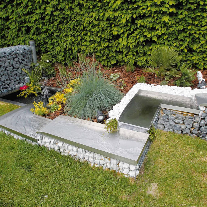 Load image into Gallery viewer, Ubbink watervalplaat wolga linkerhoekelement roestvrij staal