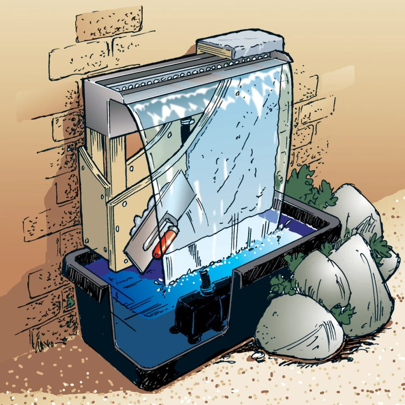 Load image into Gallery viewer, Ubbink niagara balk waterval rvs + led verlichting 60cm incl. pomp